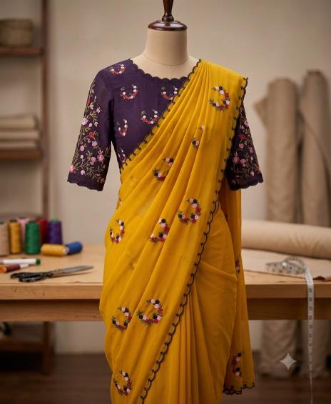 Svara georgette sarees in bulk